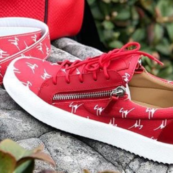 giuseppe zanotti BNIB red logo lowtops - Picture 10 of 12
